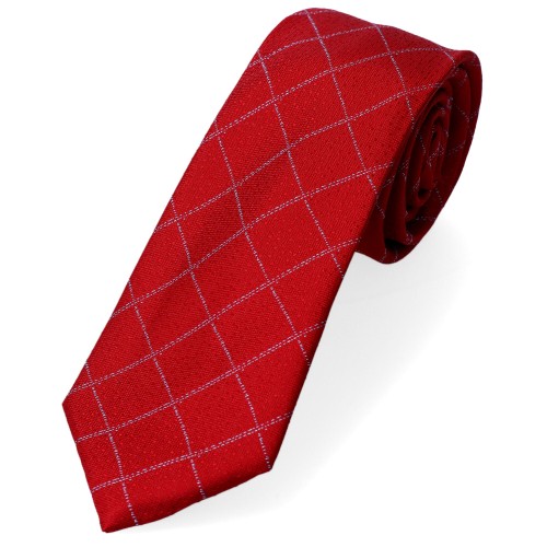 krawat-jedwabny-blekitna-kratka-czerwien