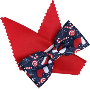 Mucha Junior świąteczne skarpety granat półposzetką   