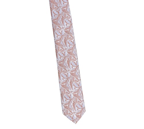 krawat-rude-liście-szary
