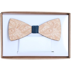 Mucha Drewniana Paisley  Kwiatowa z poszetką