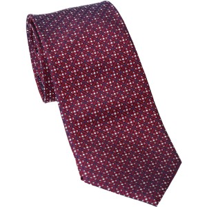 Krawat jedwabny Bordowy  wzorek