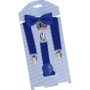 Zestaw dziecięcy muszka-szelki chabrowy