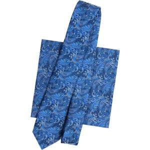 Zestaw chłopięcy Krawat i poszetka - niebieski paisley