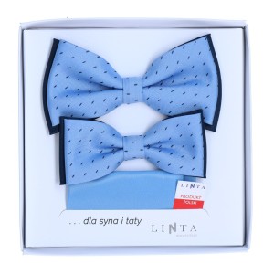 Zestaw komunijny Mucha Tata i Syn  - niebieski wzorki