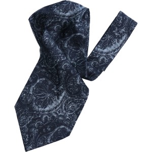 Fular męski jedwabny pojedynczy - czarny ornamenty