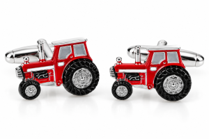 Spinki do mankietów Traktor czerwony