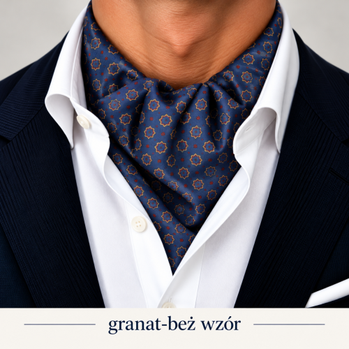 granatowy-askot-fular-jedwabny