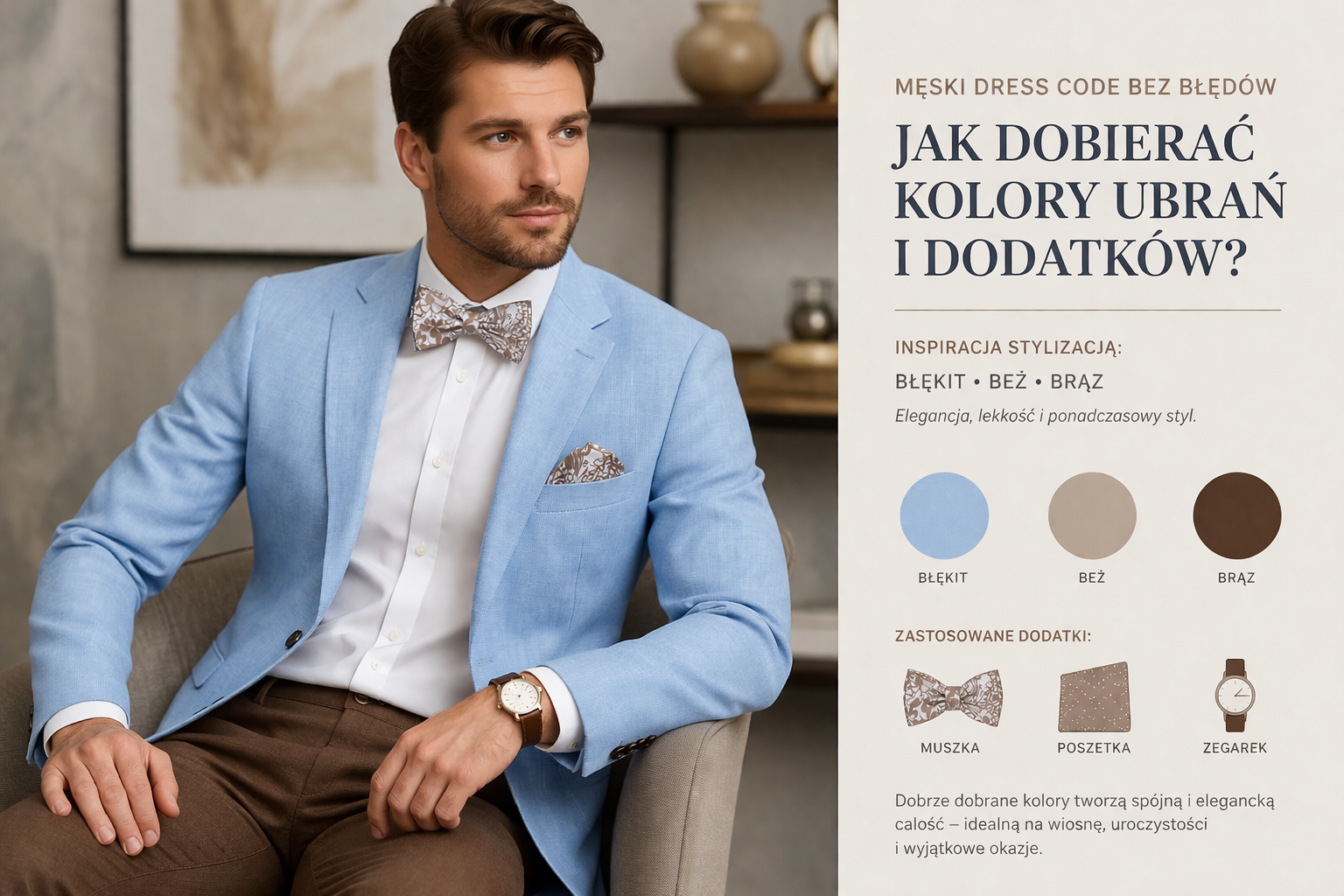 Męski dress code- jak łączyć kolory ubrań i dodatków
